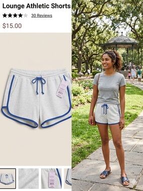 wild fable  Gray Athletic Shorts with Blue Trim